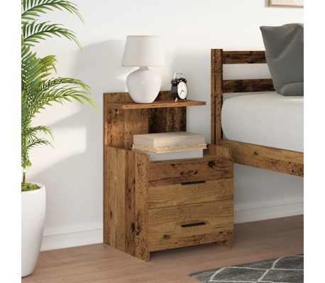 vidaXL Nachttisch mit 2 Schubladen Altholz-Optik 40x36,5x62 cm