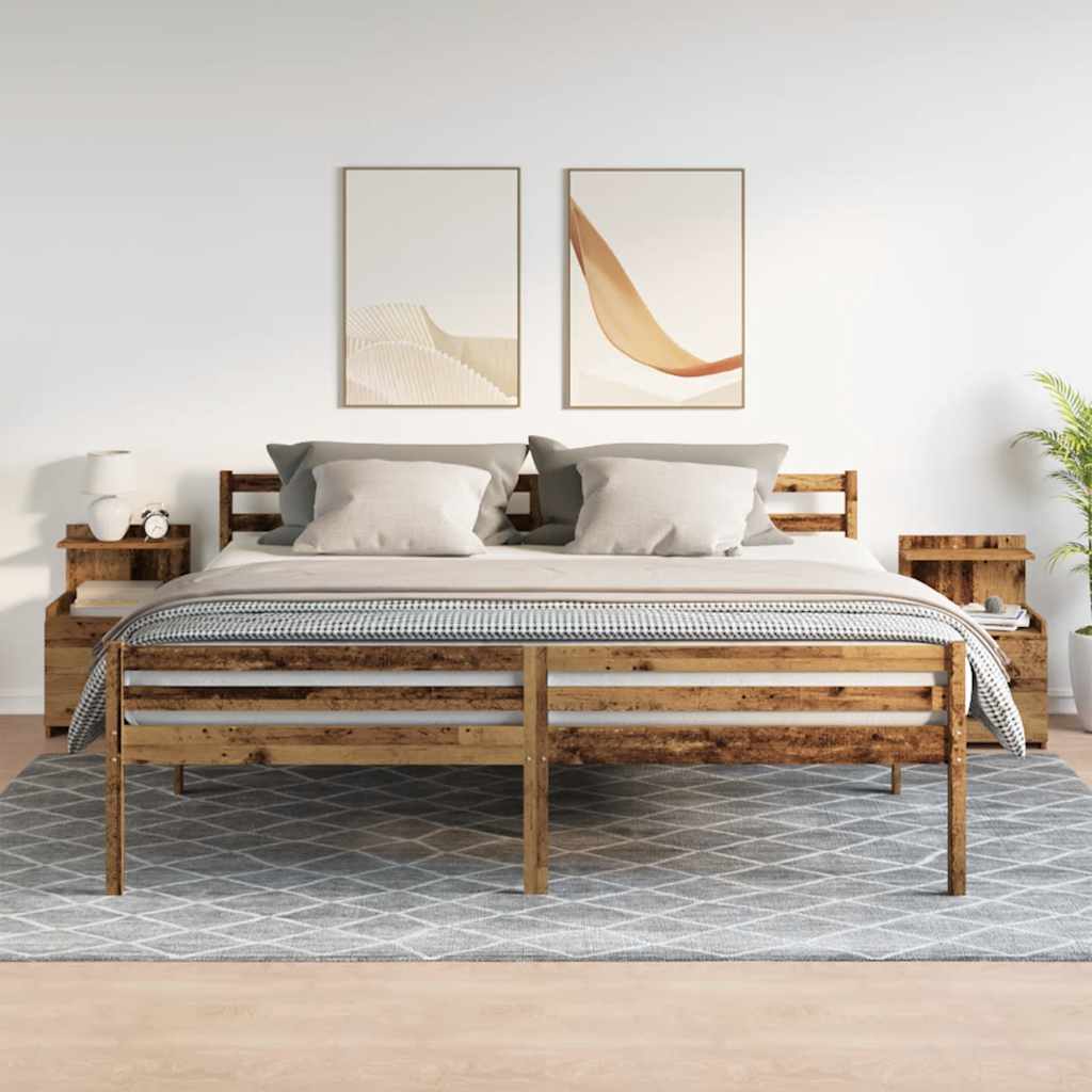 vidaXL Nachtkastjes 2 st met 2 lades oud houtkleurig 40x36,5x62 cm