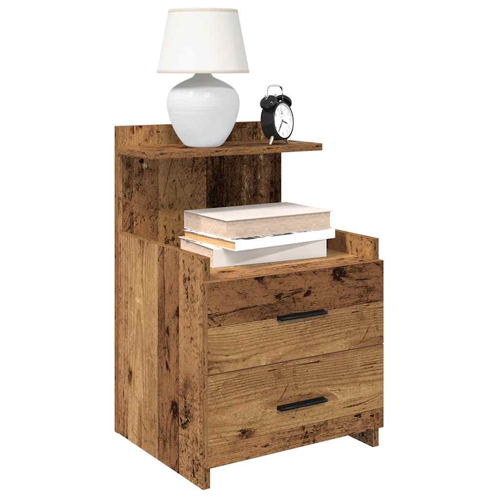 vidaXL Noptiere 2 buc. cu 2 sertare, lemn vechi, 40x36,5x62 cm