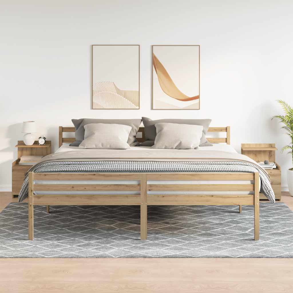 vidaXL Nachtkastjes 2 st met 2 lades artisanaal eikenkleurig 40x36,5x62 cm