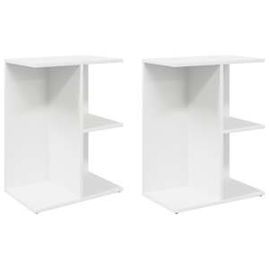 Noční stolky 2 ks bílý 46,5x29x61 cm kompozitní dřevo - obrázek 2
