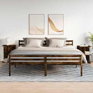 Nočna omarica 2 kosa dimljeni hrast 46,5x29x61 cm inž. les - slika 3