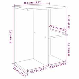 Nočna omarica 2 kosa dimljeni hrast 46,5x29x61 cm inž. les - slika 11