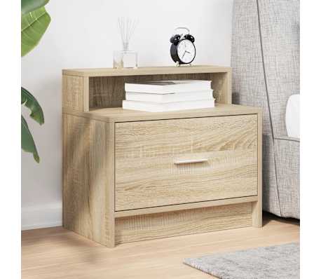 vidaXL Nachtkastje met lade 51x31x47 cm sonoma eikenkleurig