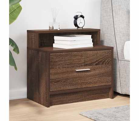 vidaXL Table de chevet avec tiroir ch&ecirc;ne marron 51x31x47 cm