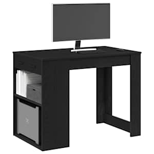 Psací stůl se zásuvkou a policí černý dub 102x62x77,5 cm - obrázek 1