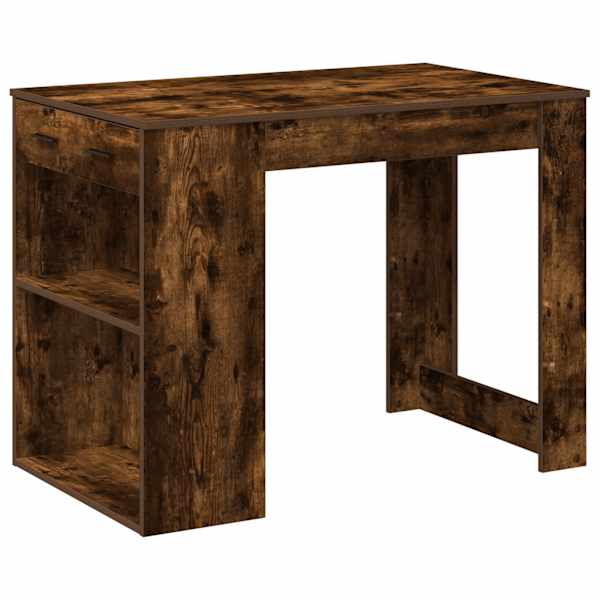 vidaXL kirjutuslaud sahtli ja riiuliga suitsutatud tamm 102x62x77,5 cm