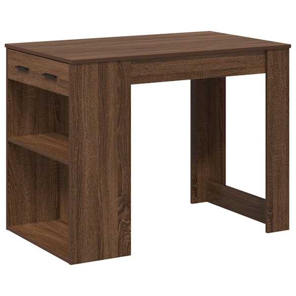 vidaXL kirjutuslaud sahtli ja riiuliga, pruun tamm, 102x62x77,5 cm