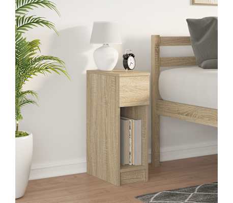 vidaXL Mesa de cabeceira com gaveta 20x36x60 cm carvalho sonoma