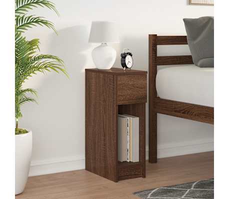 vidaXL Szafka nocna z szufladą, brązowy dąb, 20x36x60 cm
