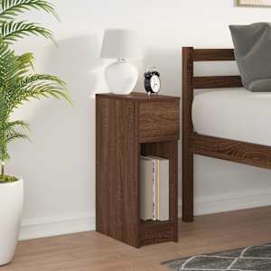 vidaXL Szafka nocna z szufladą, brązowy dąb, 20x36x60 cm