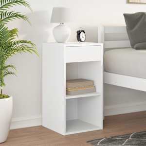 vidaXL Bedside Cabinet with Drawer White 35x34x66.5 cm