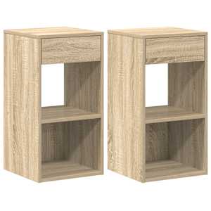 Noční stolky se zásuvkou 2 ks dub sonoma 35x34x66,5 cm - obrázek 2