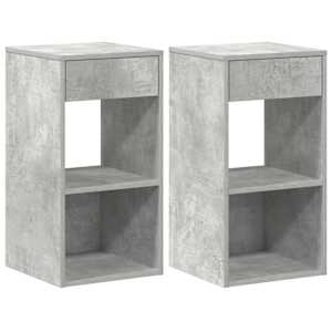 Noční stolky se zásuvkou 2 ks betonově šedá 35x34x66,5 cm - obrázek 2