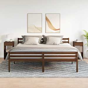 vidaXL Noptiere cu sertar 2 buc stejar maro 35x34x66,5 cm