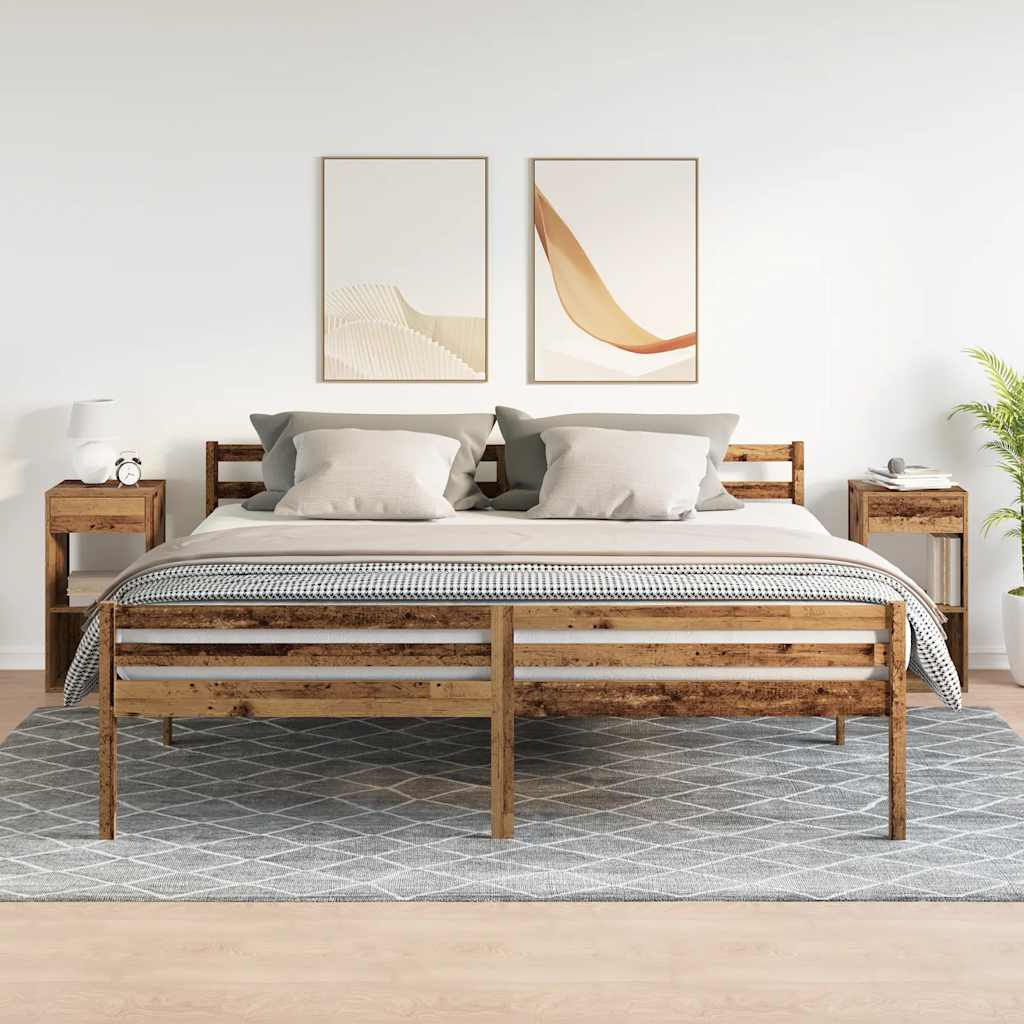 Thumbnail - vidaXL Nachttische mit Schubladen 2 Stk. Altholz-Optik 35x34x66,5 cm