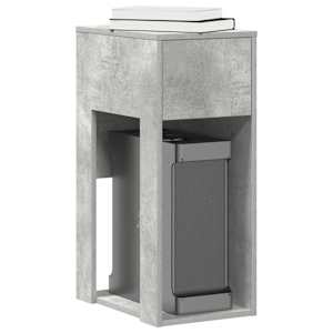 Računalniški stolp s predalom betonsko sivo 30x44x74 cm