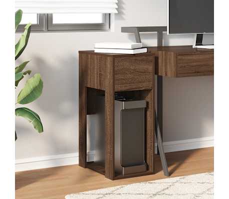 vidaXL Computer Tower Stand Brown Oak Engineered Wood Computer Tower Stand