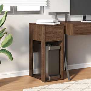 vidaXL Computer Tower Stand Brown Oak Engineered Wood Computer Tower Stand