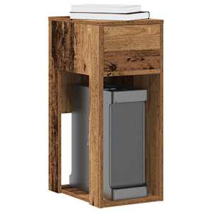 Računalniški stolp s predalom starinski les 30x44x74 cm