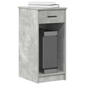 Računalniški stolp s predalom betonsko sivo 35x45x77 cm