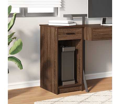 vidaXL Computertorenstandaard met lade 35x45x77 cm bruin eikenkleur
