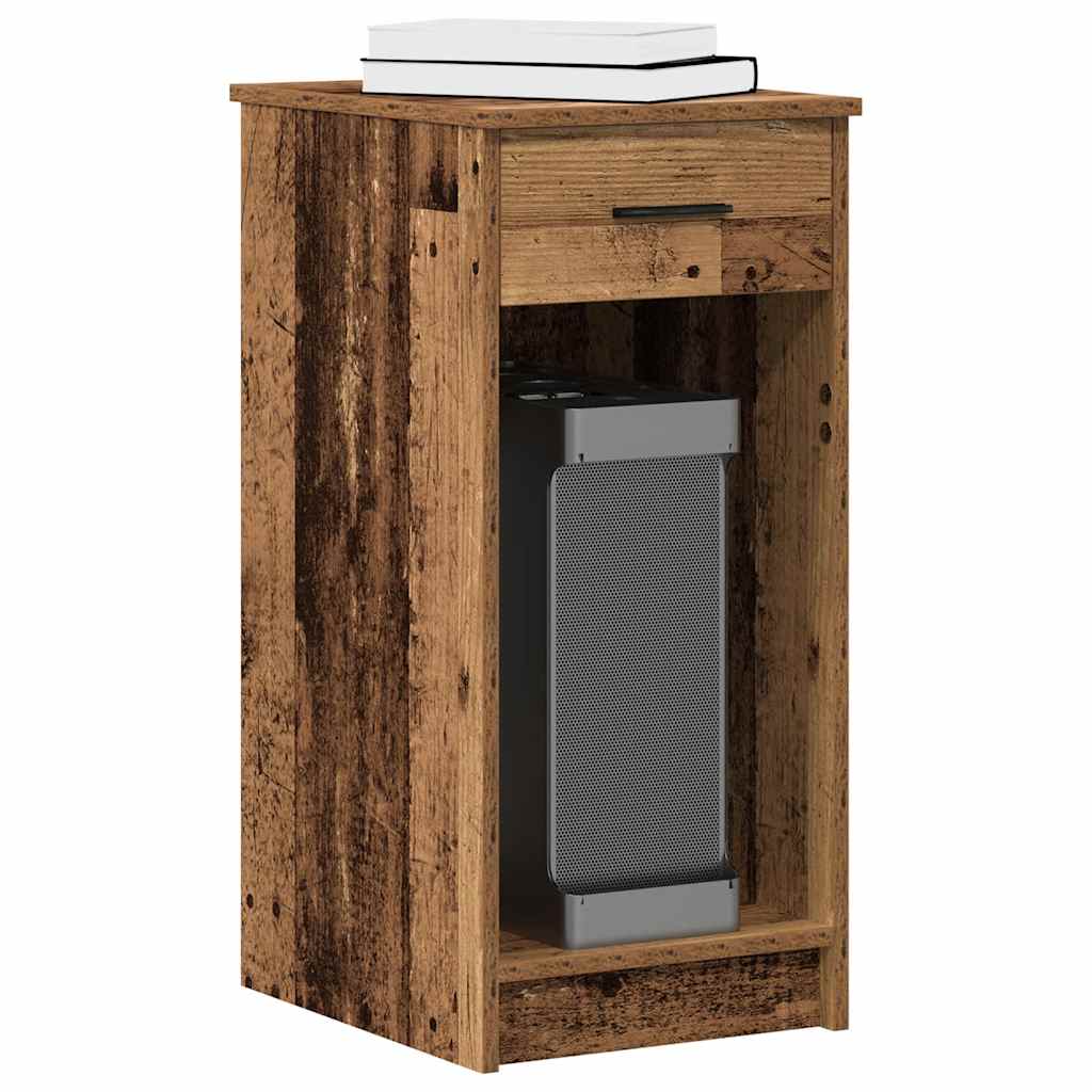 Support de tour d'ordinateur en vieux bois avec tiroir pratique pour bureau moderne