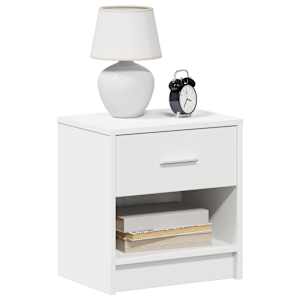 vidaXL Bedside Cabinet with Drawer White 39x28x41 cm