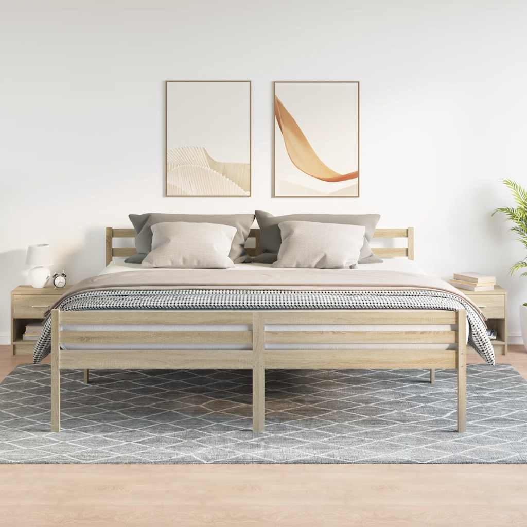 vidaXL Nachttische 2 Stk. mit Schublade Sonoma-Eiche 39x28x41 cm