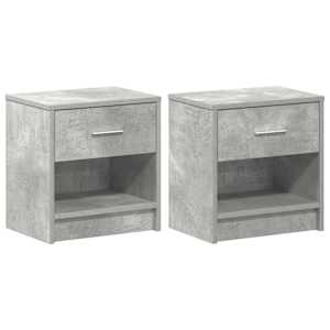 Noční stolky 2 ks se zásuvkou betonově šedé 39 x 28 x 41 cm - obrázek 2