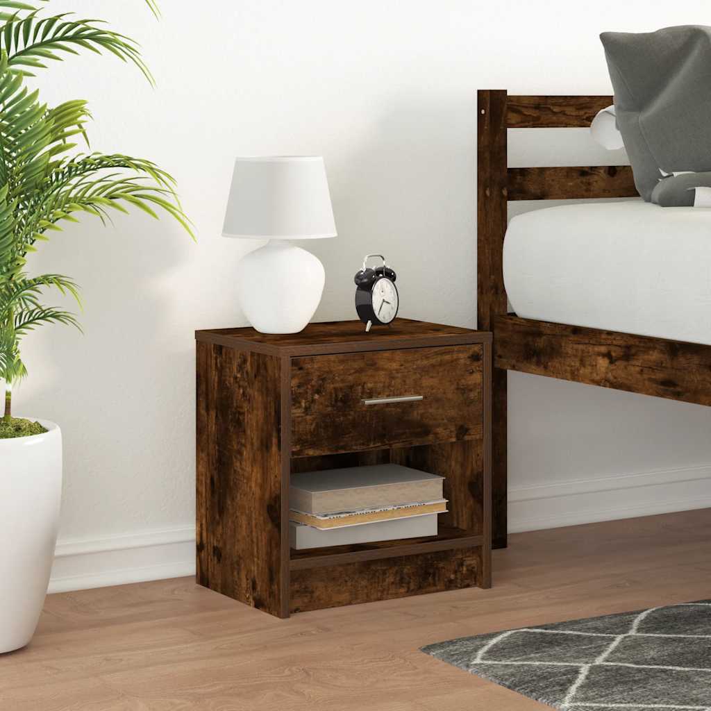 vidaXL Nachttisch mit Schublade Räuchereiche 39x28x41 cm