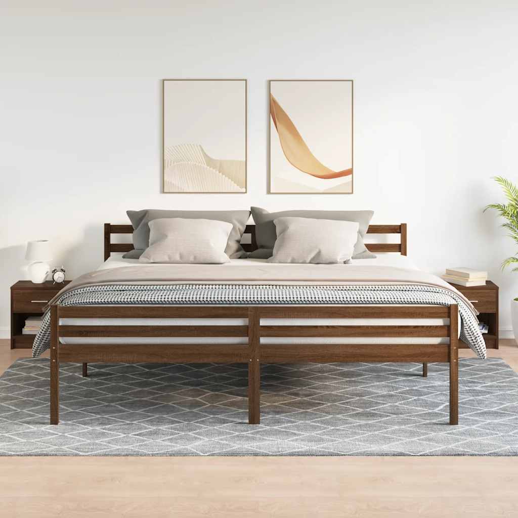 vidaXL Nachttische 2 Stk. mit Schublade Eichen-Optik 39x28x41 cm