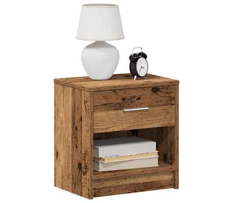 vidaXL Mesa de cabeceira com gaveta 39x28x41 cm madeira velha