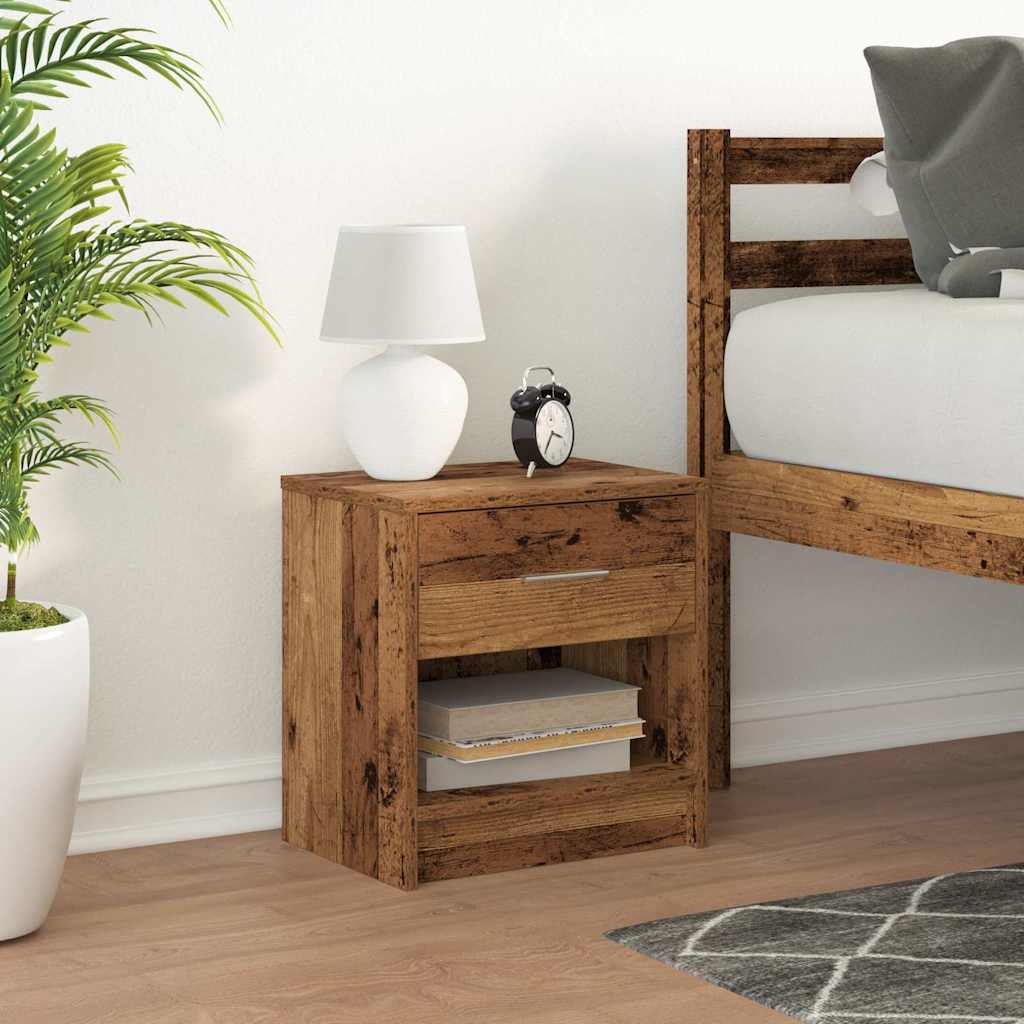 vidaXL Nachttisch mit Schublade Altholz-Optik 39x28x41 cm
