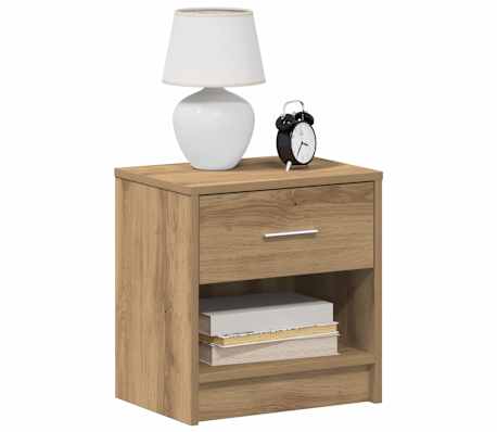 vidaXL Bedside Cabinet with Drawer Artisan Oak 39x28x41 cm