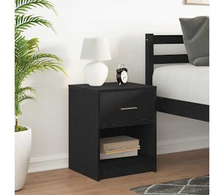 vidaXL Nachtkastje met lade 40x34x50 cm zwart