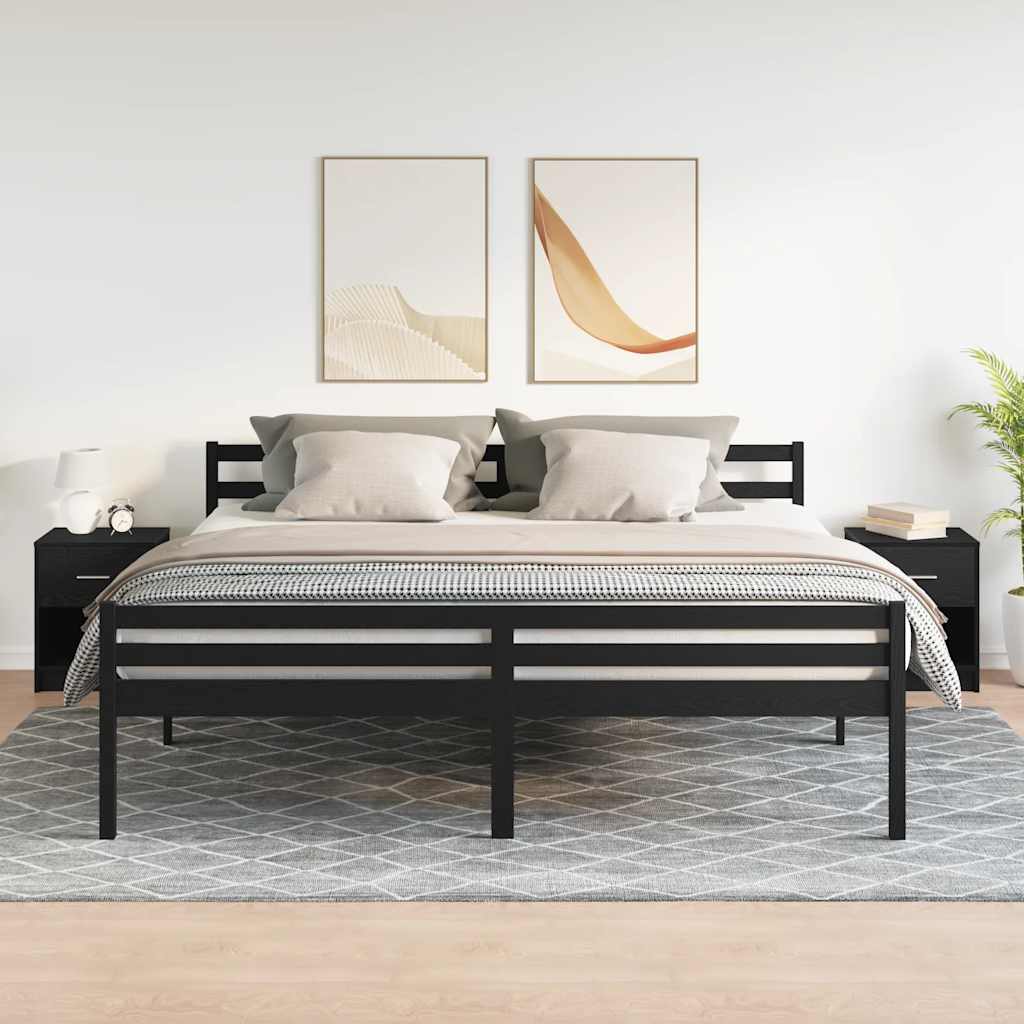 Thumbnail - vidaXL Nachttische 2 Stk. mit Schublade Schwarz 40x34x50 cm