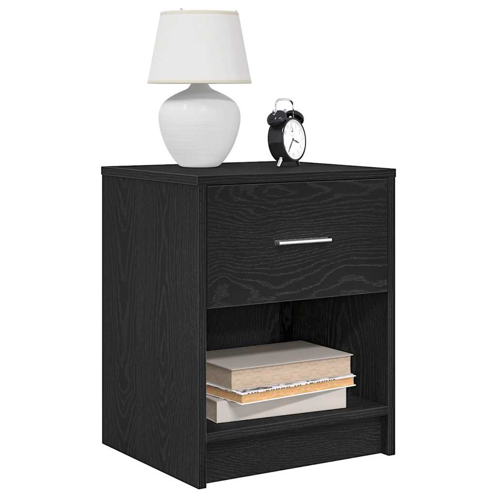 vidaXL Nachttische 2 Stk. mit Schublade Schwarz 40x34x50 cm
