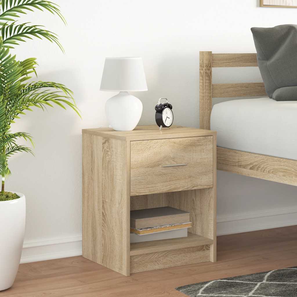 vidaXL Nachtkastje met lade 40x34x50 cm sonoma eikenkleurig afbeelding