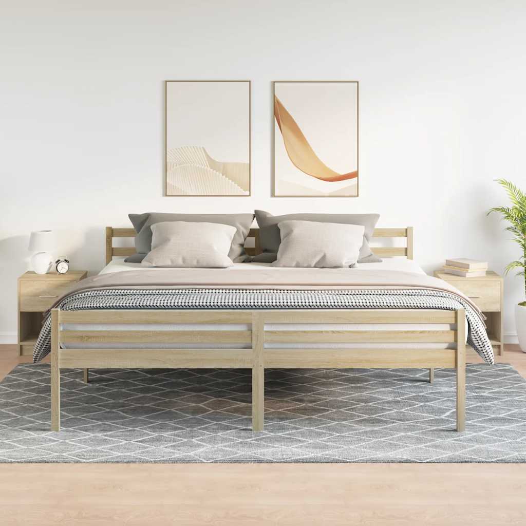 vidaXL 2 db sonoma tölgy színű éjjeliszekrény fiókkal 40x34x50 cm
