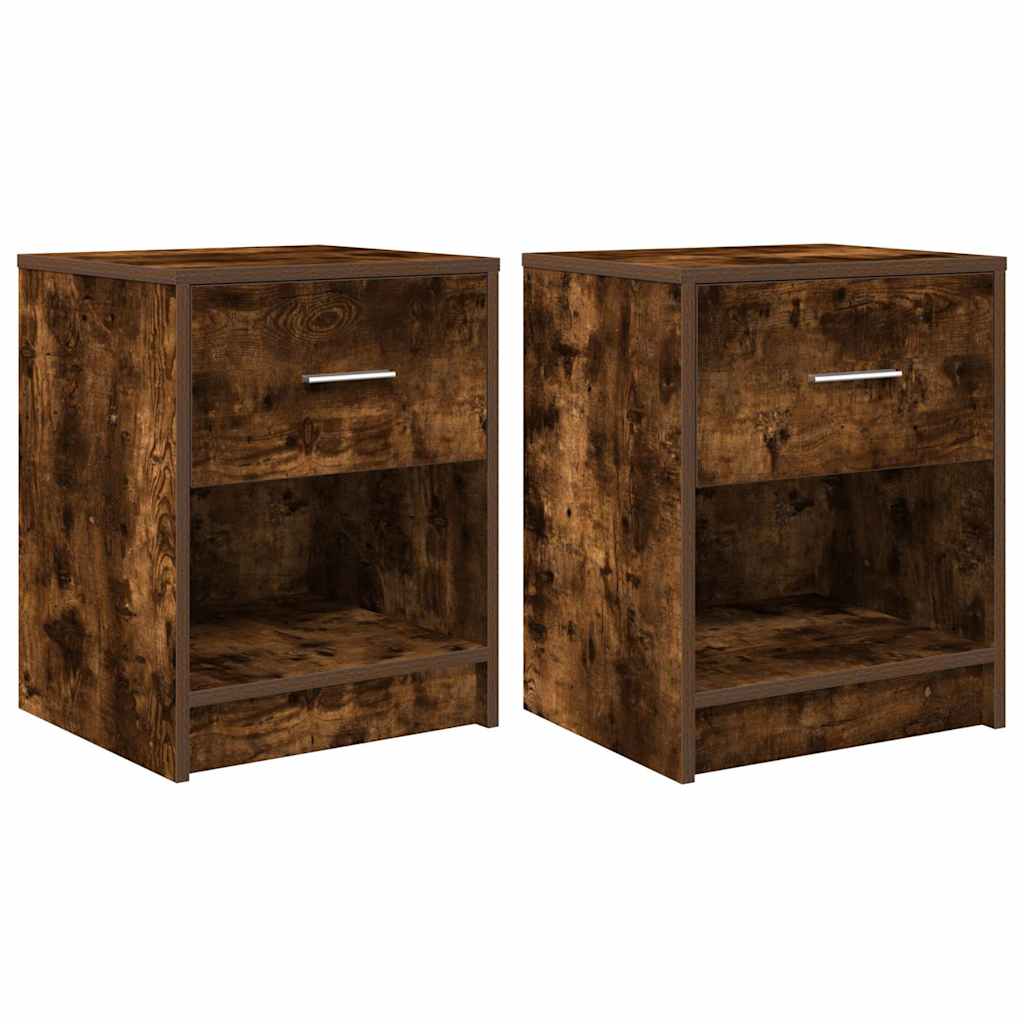 E-shop vidaXL Nočné skrinky 2 ks so zásuvkou dymový dub 40x34x50 cm