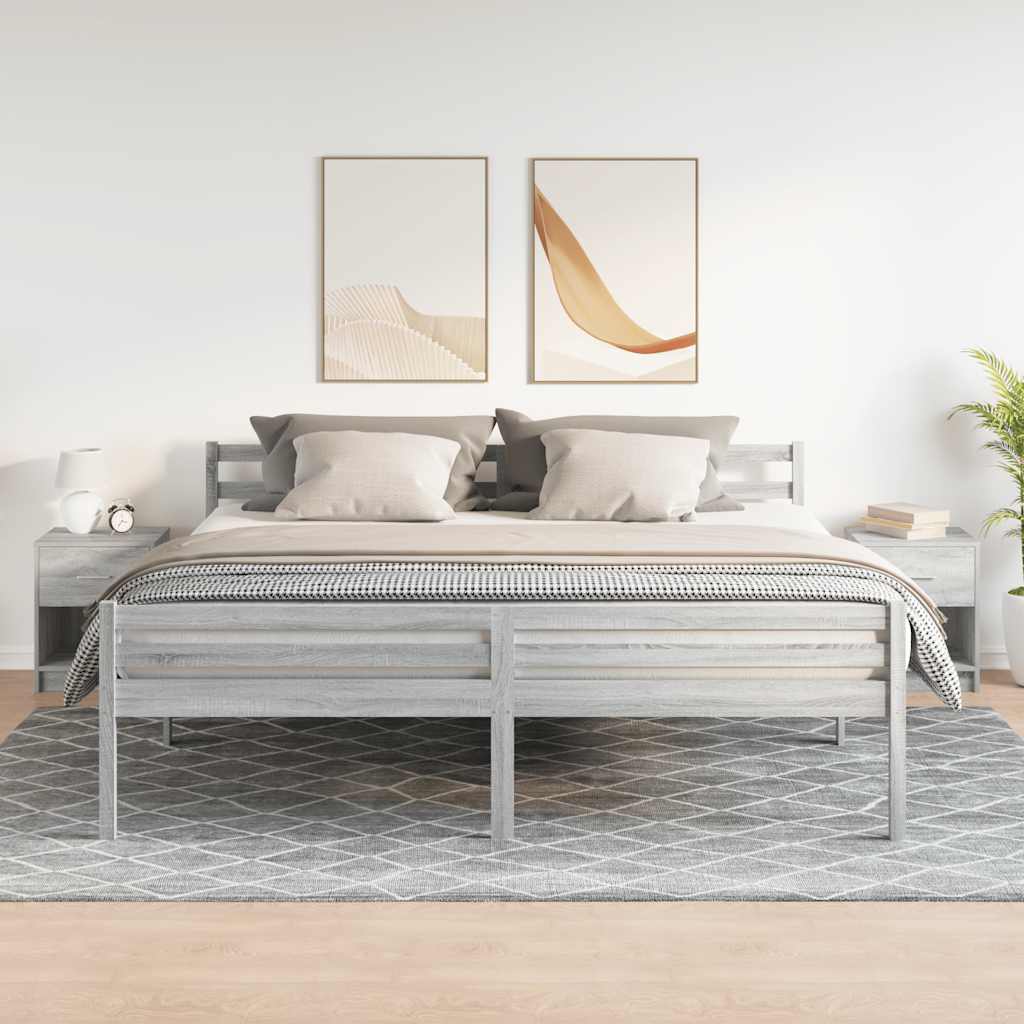 vidaXL 2 db szürke sonoma színű éjjeliszekrény fiókkal 40x34x50 cm
