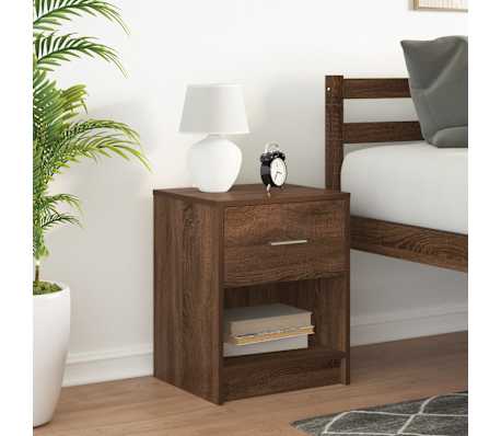 vidaXL barna t&ouml;lgy sz&iacute;nű &eacute;jjeliszekr&eacute;ny fi&oacute;kkal 40x34x50 cm