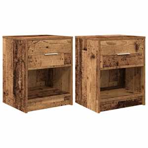 Noční stolky 2 ks se zásuvkou old wood 40 x 34 x 50 cm - obrázek 2