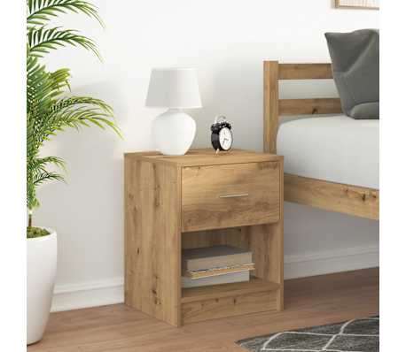 vidaXL Bedside Cabinet with Drawer Artisan Oak 40x34x50 cm