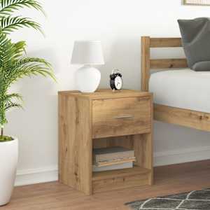 vidaXL Bedside Cabinet with Drawer Artisan Oak 40x34x50 cm