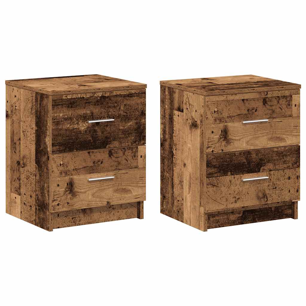 vidaXL Noční stolky 2 ks se 2 zásuvkami old wood 40 x 36 x 50 cm