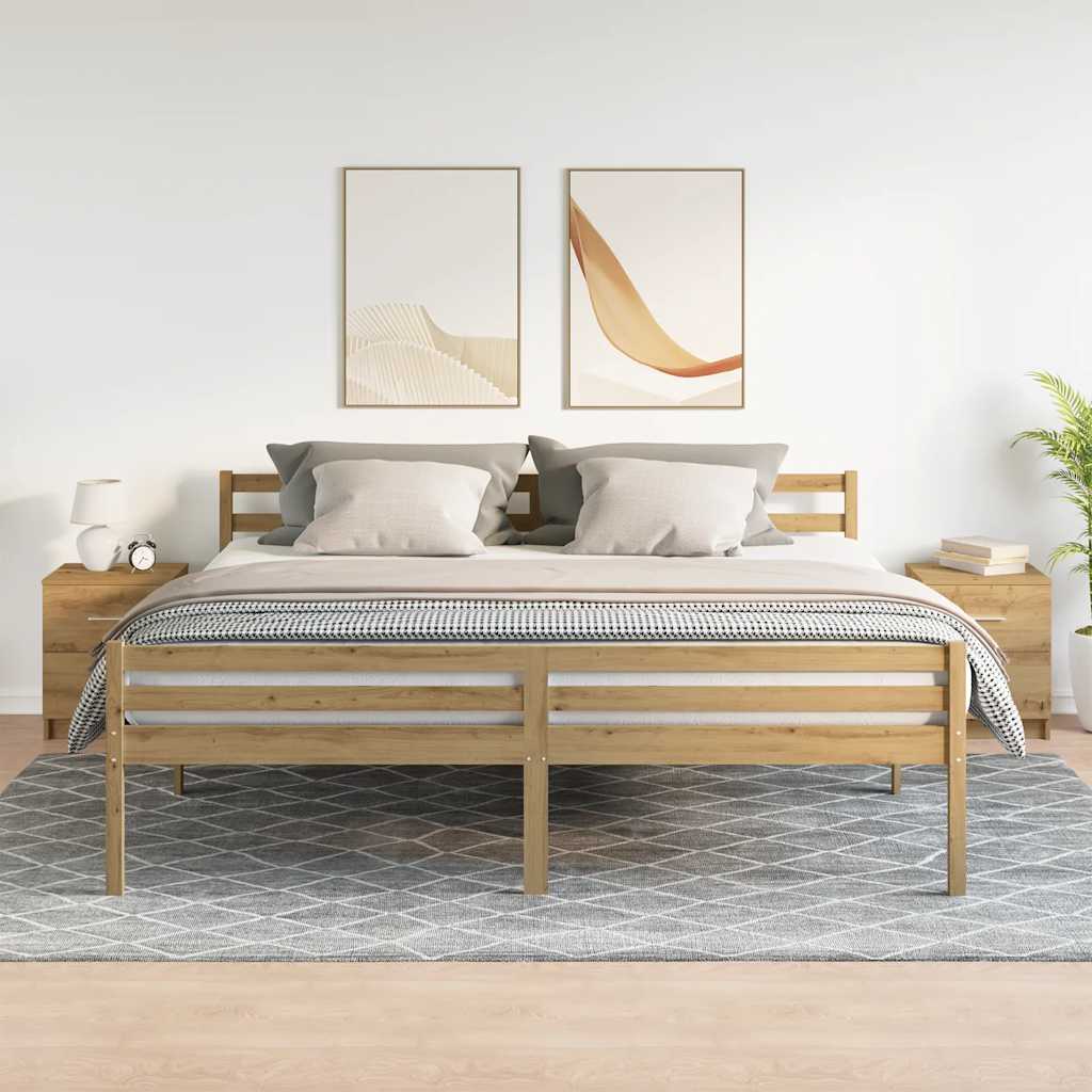 vidaXL Nachtkastjes 2 stuks met 2 lades Artisan Oak 40x36x50 cm