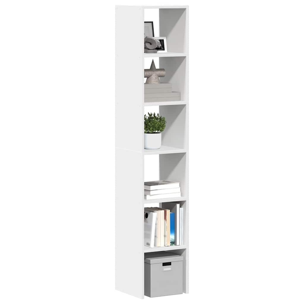 vidaXL Biblioteci 2 buc, stivuibile, alb, 30x30x80 cm, lemn prelucrat