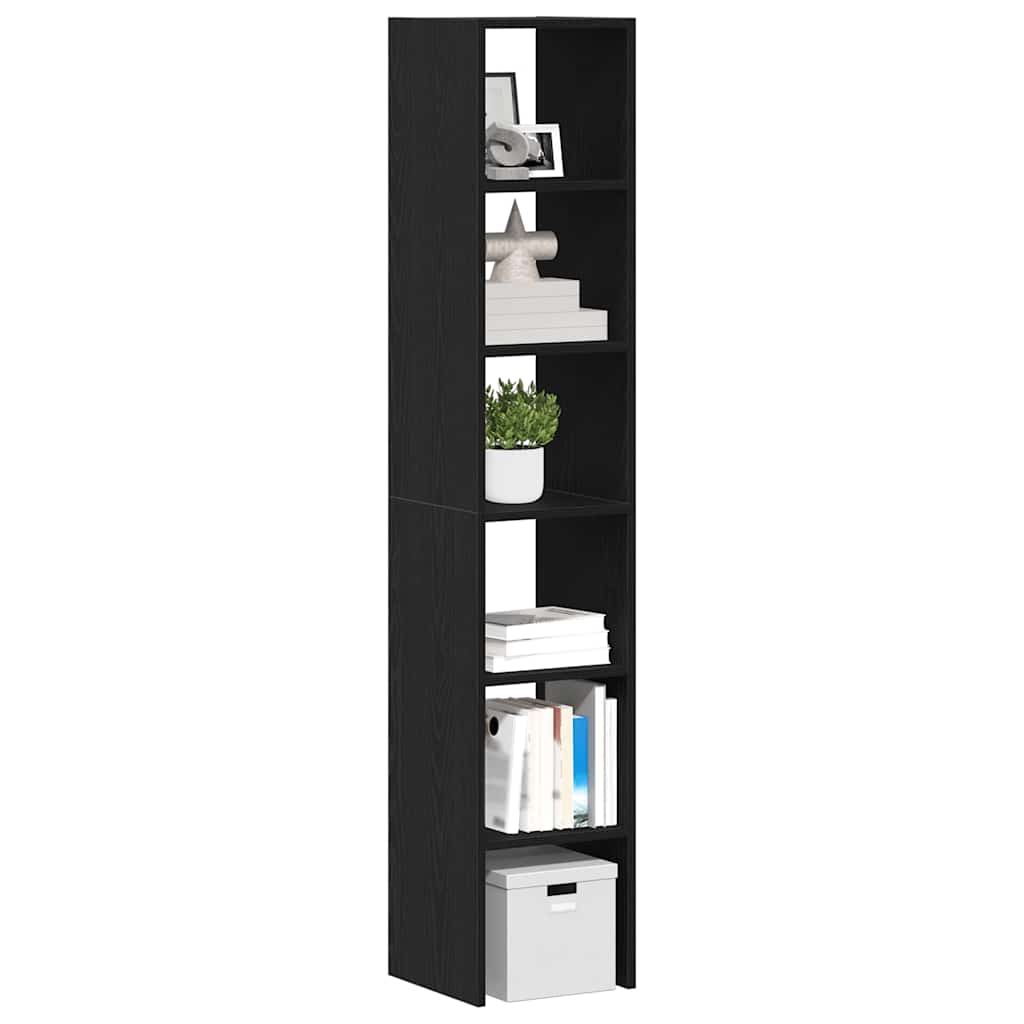 vidaXL bogreoler stabelbare 2 stk. 30x30x80 cm konstrueret træ sort-eg
